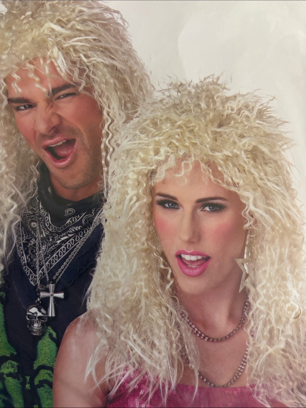 Blonde 80's Rocker WIG Halloween Costume Accessory Adult Teen 14+